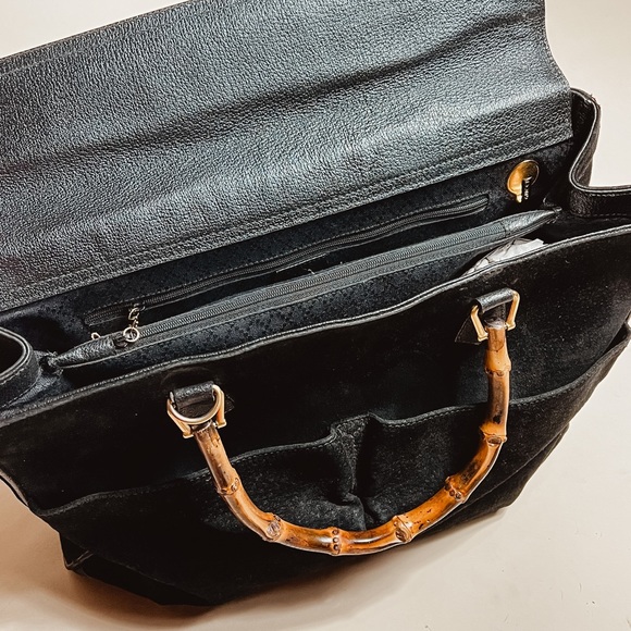 Vintage GUCCI Large Diana Bamboo Suede Bag - Picture 5 of 11